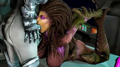 Sarah Kerrigan Sucks on a Robotic Cock
