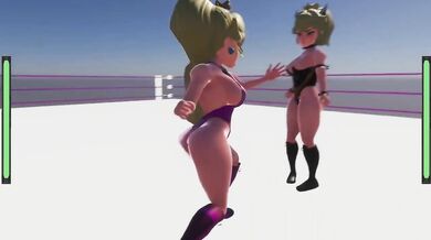 Peach and Bowsette engage in erotic wrestling while having intense sex!