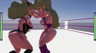 Peach and Bowsette engage in erotic wrestling while having intense sex!