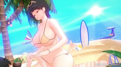 Lustful Teacher Ms. Komi in her Bikini Outfit