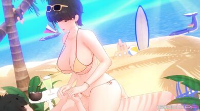 Lustful Teacher Ms. Komi in her Bikini Outfit