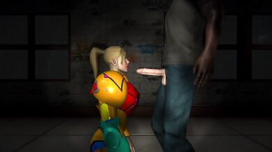 Abandoned School Dick Sucking with Samus Aran