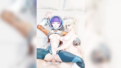 Juno and Mercy Get Together with Overwatch Characters in a Threesome
