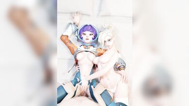 Juno and Mercy Get Together with Overwatch Characters in a Threesome