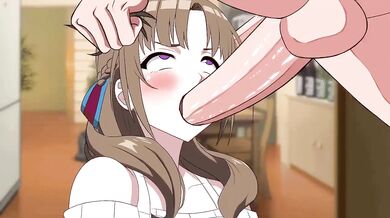 Big Tit MILF Gets Fucked in the Face by a Giant Beast