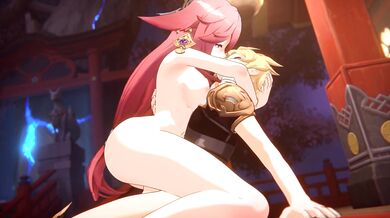 Tentacle Love with Yae, Miko, and the Air Elemental