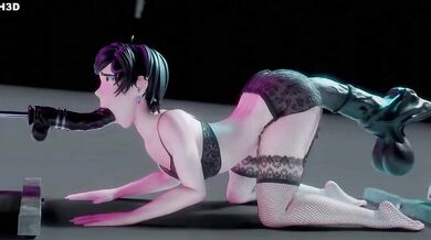 'Rebellious teenager gets punished by cruel robotic dildos while being fucked by a malevolent femboy.'