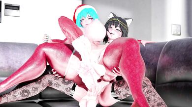 Masochistic Miko and Her Horny Futa Friends Take a Lewd Holiday in Japan, Ending With an Intense Futanari Double Penetration Scene in QHD!