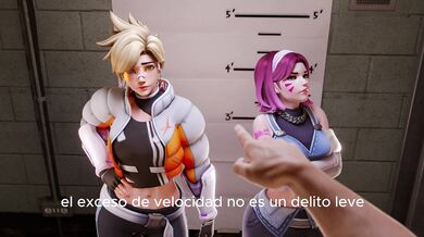 Tracer and D.Va's Lesbian Threesome Erotic Adventure: Part One