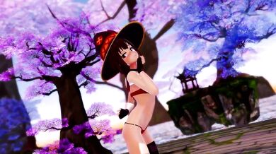 Uncensored MMD Hentai Video: AOA's Excuse Me with Busty Megumin