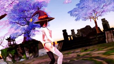 Uncensored MMD Hentai Video: AOA's Excuse Me with Busty Megumin