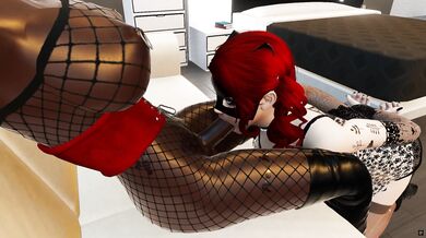 The Mighty White Mistress Takes Down Her Black Futa Slave with Her Succulent Lips