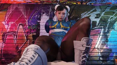 The lazy procrastinator's fantasy fulfilled as Chun-Li takes charge and mounts her opponent, dominating their sexual encounter on top.