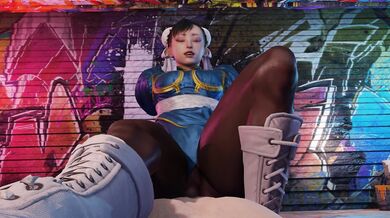 The lazy procrastinator's fantasy fulfilled as Chun-Li takes charge and mounts her opponent, dominating their sexual encounter on top.