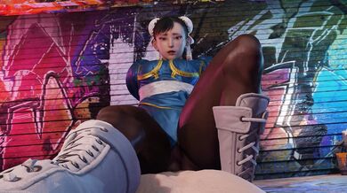 The lazy procrastinator's fantasy fulfilled as Chun-Li takes charge and mounts her opponent, dominating their sexual encounter on top.