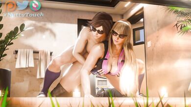 Futa Babe's Nutty Beach Bash with Horny Chicks [FF, FT]