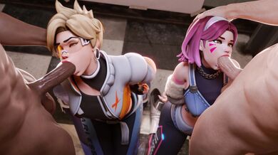 Tracer and D.Va Get It On in 'TheCount's' Hentai Intro