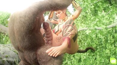 Jungle Juice: Primates and Native Hottie Get It On!