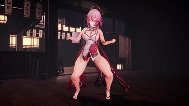 Gentlemen's Club: Yae Miko in 4K