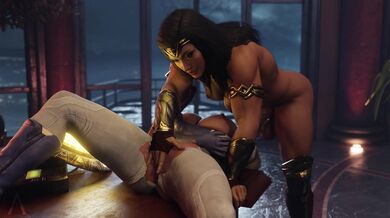 Wonder Woman Gets Face Fucked by Futa Super Girl