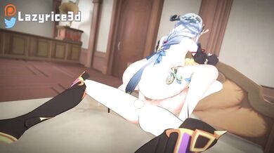 Slutty Shenhe Gets Fucked in 3D on Her Bed