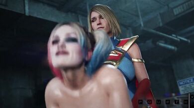 The Futanari Superheroine and Harley Quinn's Hot Tight Fuck