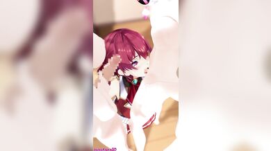 Blowjob on the Beach! Marine and FuwaMoco Suzutaro3D.