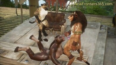 Jungle King's Raw Harem Gangbang Drenched in Cum