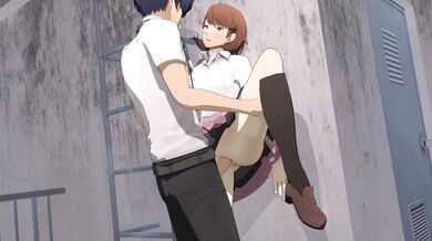 Silent Rooftop Date: Makoto & Yukari's Intimate Encounter