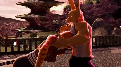 Tigress BDSM Playtime with Submissive Bunny