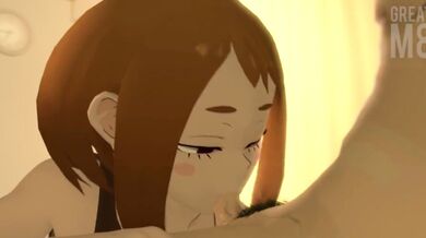 'Busty schoolgirl Ochaco and her friend Comp have a wild sex session with moans and groans'