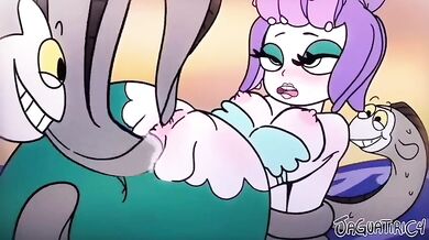 'Cuphead and Calamity take on the mermaid boss monster Maria, resulting in a steamy threesome with Jaguaric4'