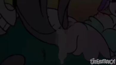 'Cuphead and Calamity take on the mermaid boss monster Maria, resulting in a steamy threesome with Jaguaric4'