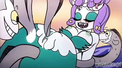 'Cuphead and Calamity take on the mermaid boss monster Maria, resulting in a steamy threesome with Jaguaric4'