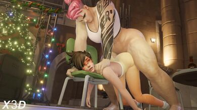 Female-to-Male Transsexual Zarya and Tracer Lesbian Sex in 3D