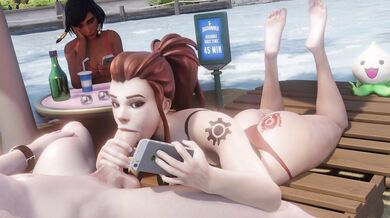 'Bleach-loving Brigitte sucks a massive cock with her sexy mouth!'