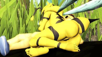 MILF Gets Fucked By A Giant Bee In The Backyard