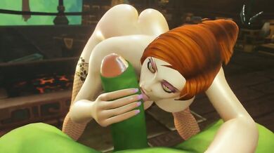 The Green Cock Licked By Assumi's Tongue
