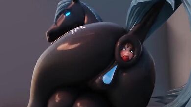 Pounding the Anal Hole with a Robotic Horse Dildo
