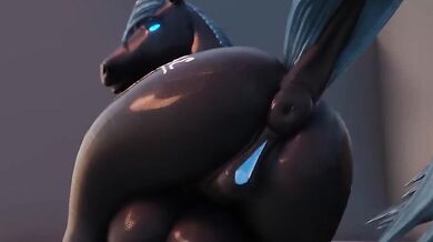 Pounding the Anal Hole with a Robotic Horse Dildo