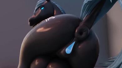 Pounding the Anal Hole with a Robotic Horse Dildo