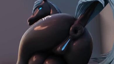Pounding the Anal Hole with a Robotic Horse Dildo