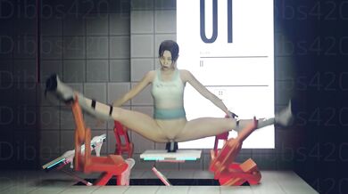 Girl from Portal receives anal destruction with a massive dick in 'Chell gets the smasher'