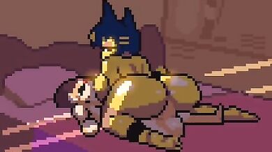 MILF with a horse rides her big cock like a real cowgirl