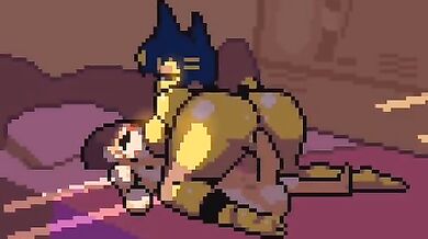 MILF with a horse rides her big cock like a real cowgirl