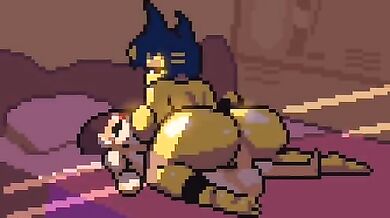 MILF with a horse rides her big cock like a real cowgirl