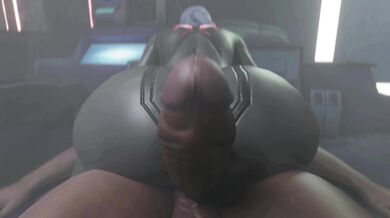The seductive Dark Samus twerked her ass for Kishi to enjoy.