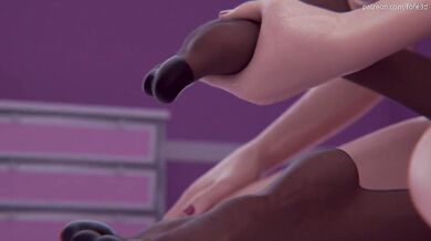 Tracer Gets a Footjob from Kiriko after a Long Day of Work
