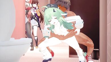 A woman with a long tail lures a man into her trap, and they have wild sex in an alien world.