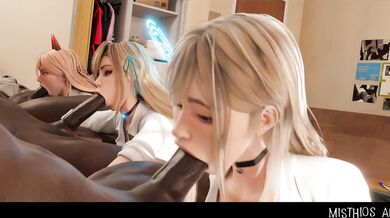 Asuna and Marin's Powerful Blacked Blowjob Misadventures in the Mysterious Mythos Realm